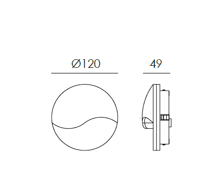 3Wラウンド型埋込型ブラケットライト Cタイプ画像